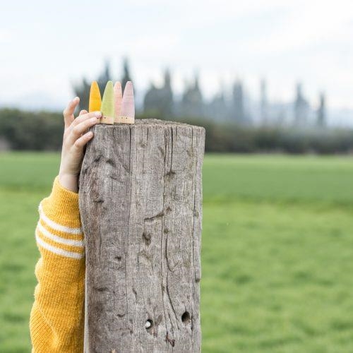 Palos Arcoiris de madera | Juguete de madera pedagogía Waldorf